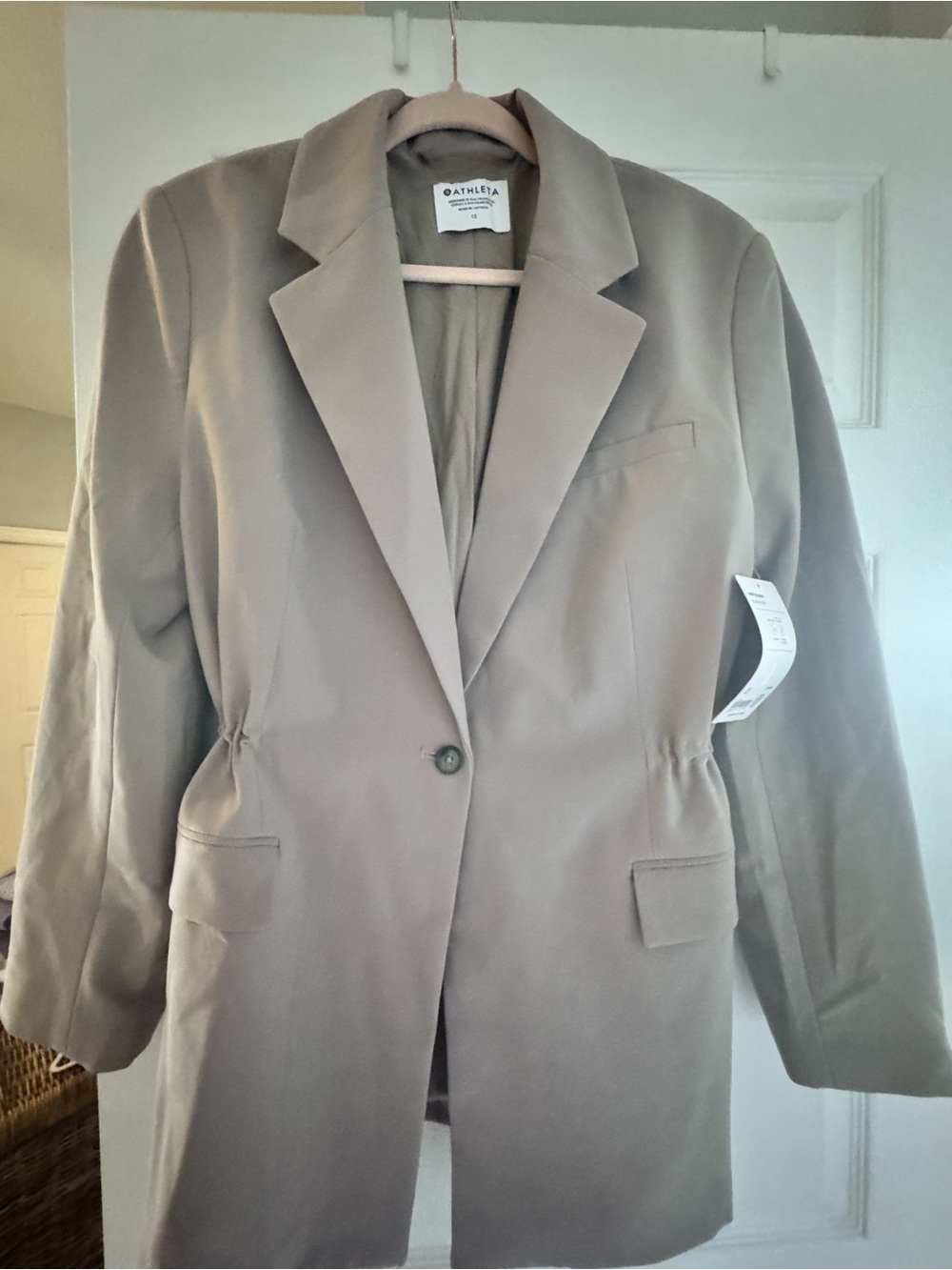 Athleta Taupe Lightweight Single-Button Blazer